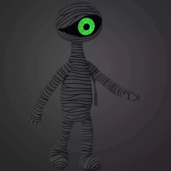 Disney Nightmare Before Christmas 11" Mummy Boy Plush Glow in the Dark Eye NWT - Picture 3 of 5